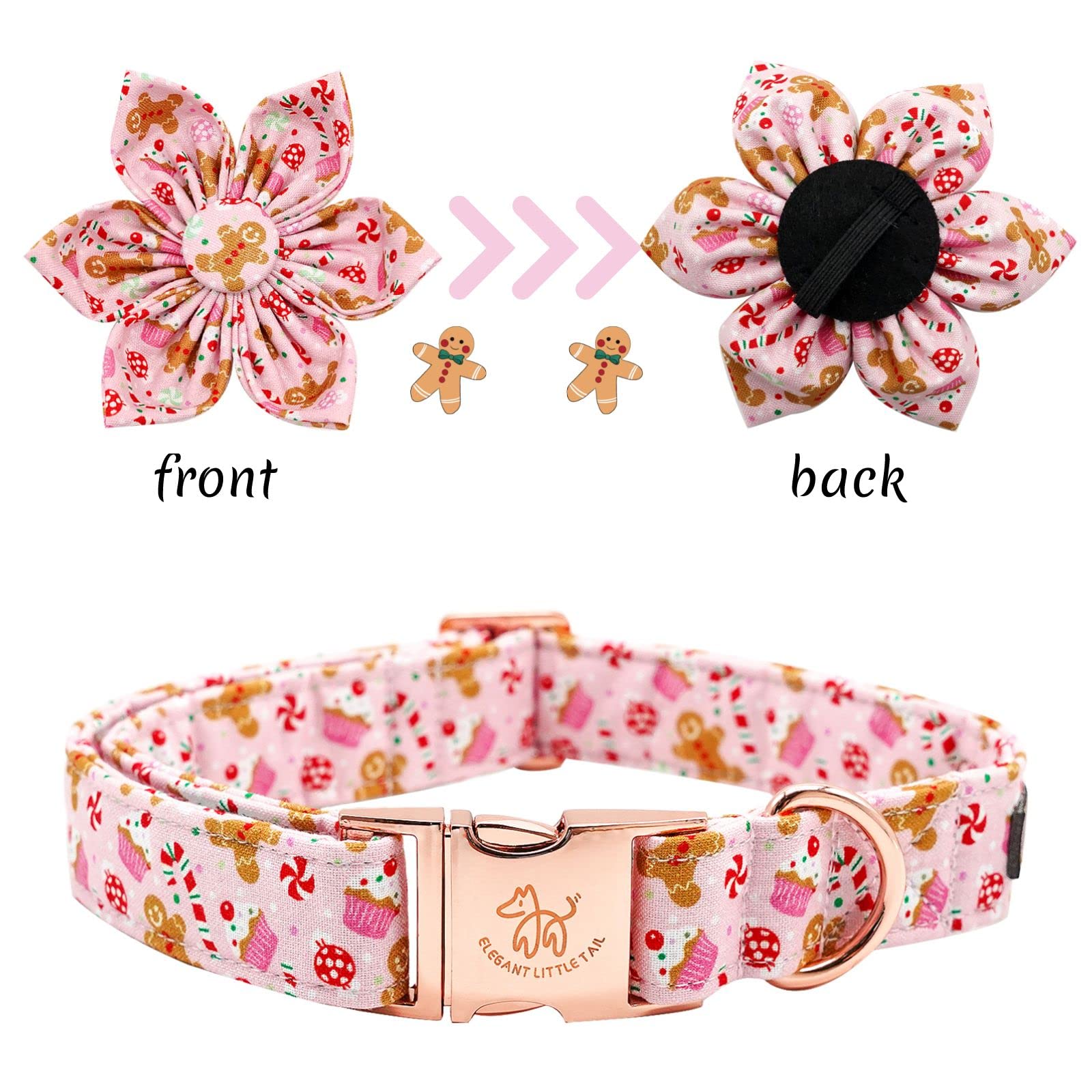 Foto 4 | Collar Para Perro Elegante Coleta Con Diseño Navideño De Flores - Venta Internacional.