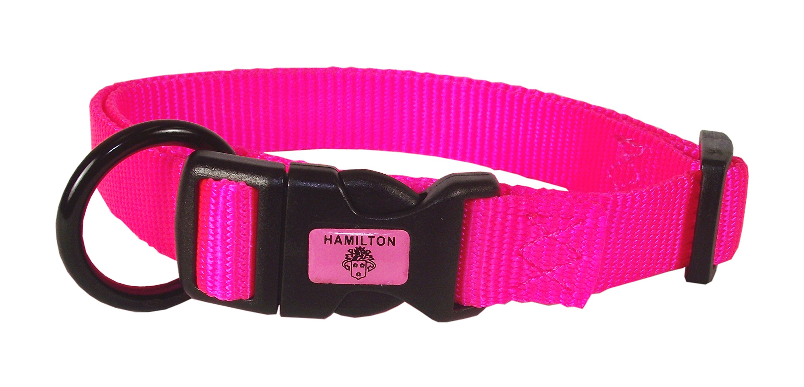 Collar Para Perro Hamilton Ajustable De Nailon Rosa Intenso, 1,6 X 30-45 Cm - Venta Internacional.