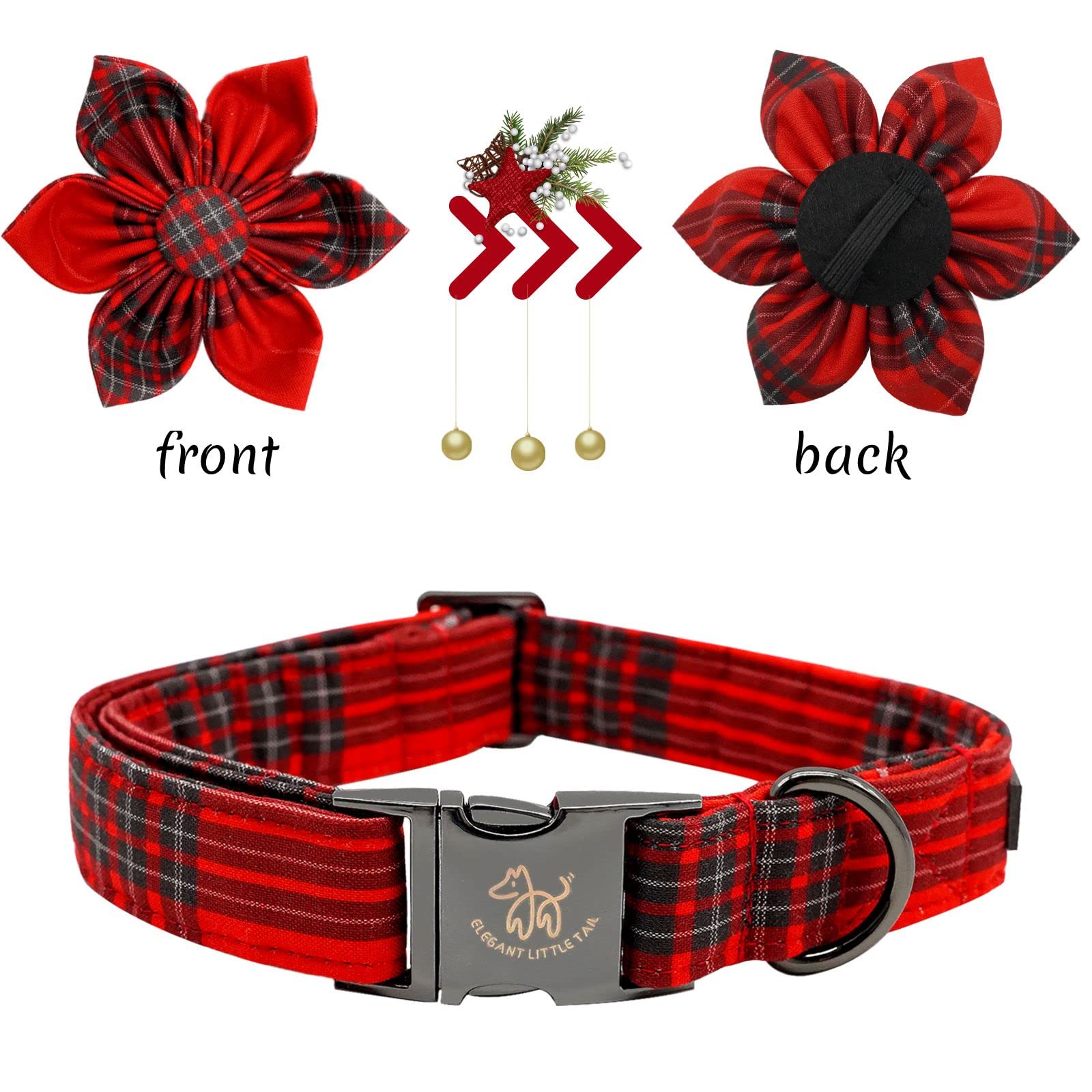 Foto 4 | Collar Para Perro Elegante Coleta Con Diseño Navideño De Flores - Venta Internacional.