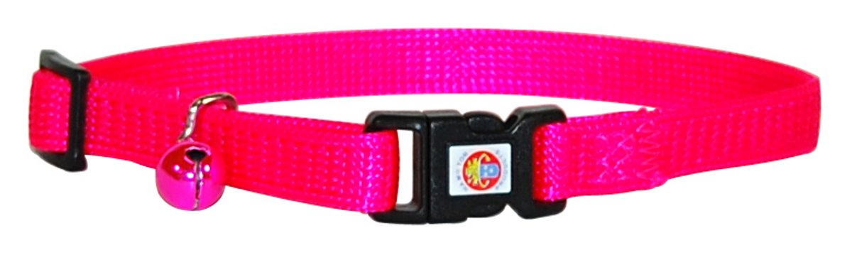 Collar Para Gatos Hamilton, Ajustable, De Nailon, Color Rosa Intenso - Venta Internacional.