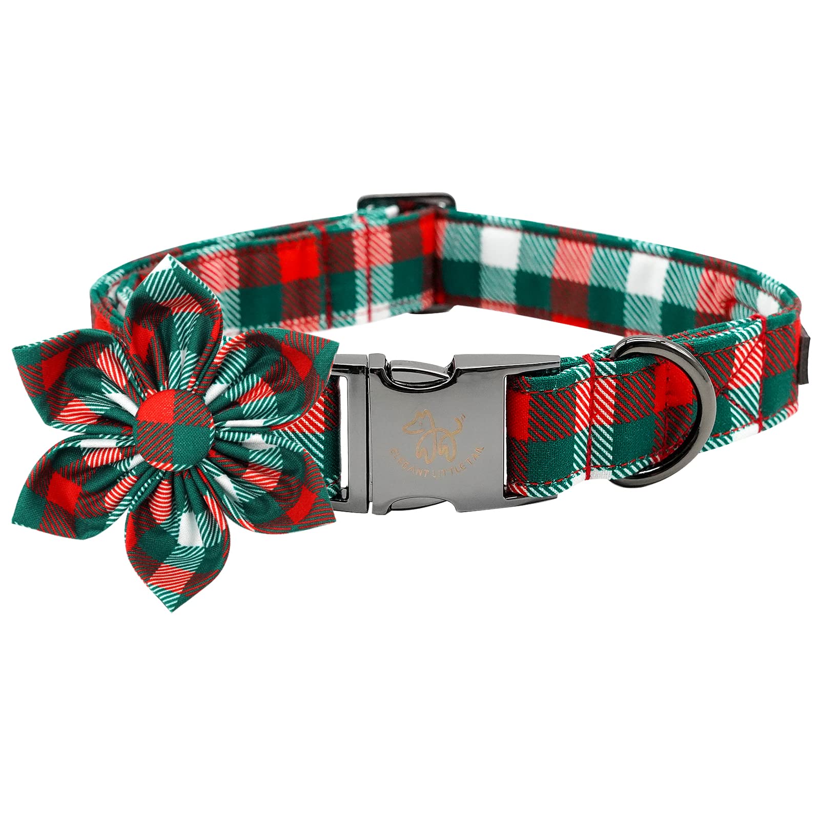 Collar Para Perro Elegante Coleta Con Diseño Navideño De Flores - Venta Internacional.