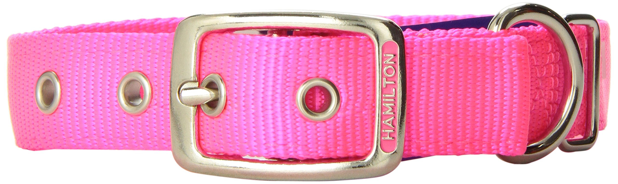 Collar Para Perro Hamilton Double Thick Nylon Deluxe Hot Pink - Venta Internacional.