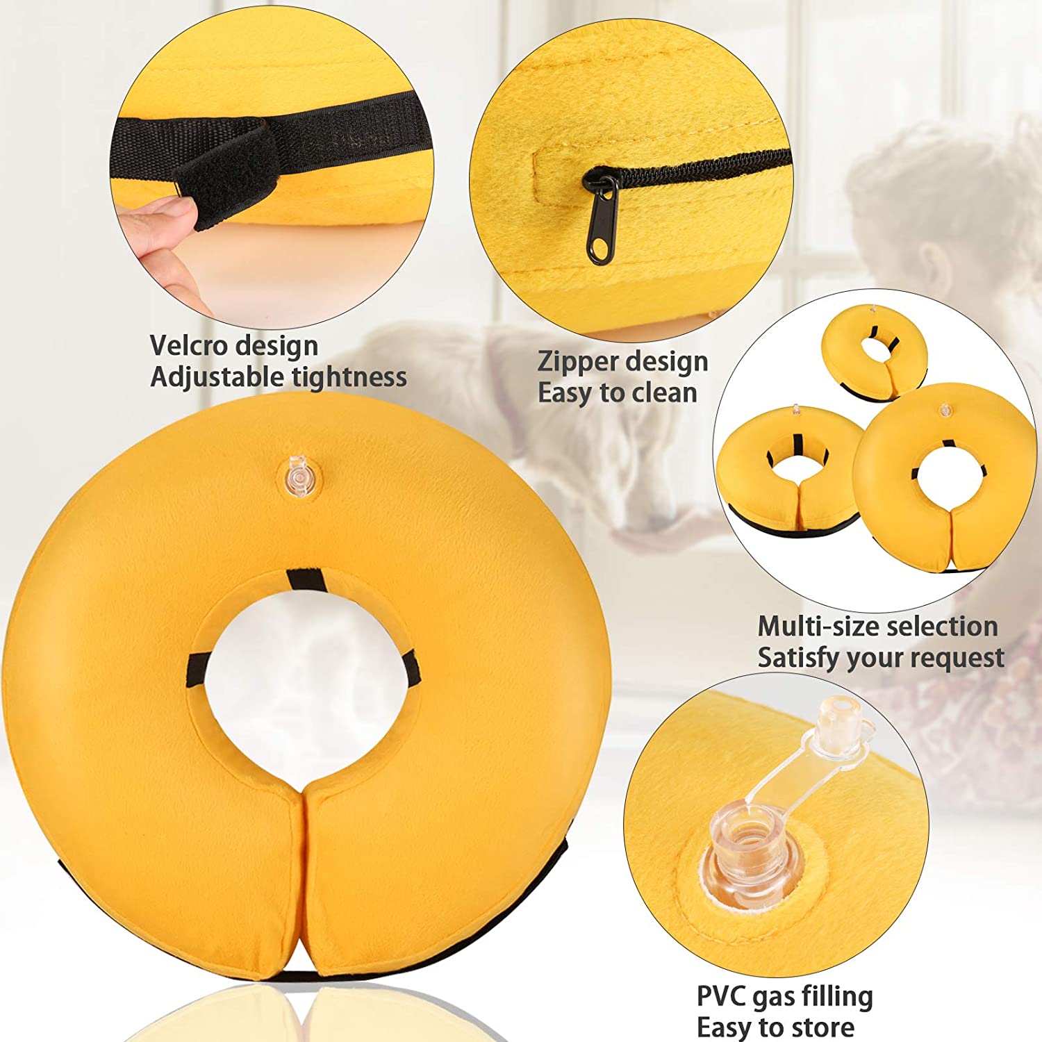 Foto 4 pulgar | Collar De Recuperación Huoguo Inflable Para Perros, Protector Suave - Venta Internacional.