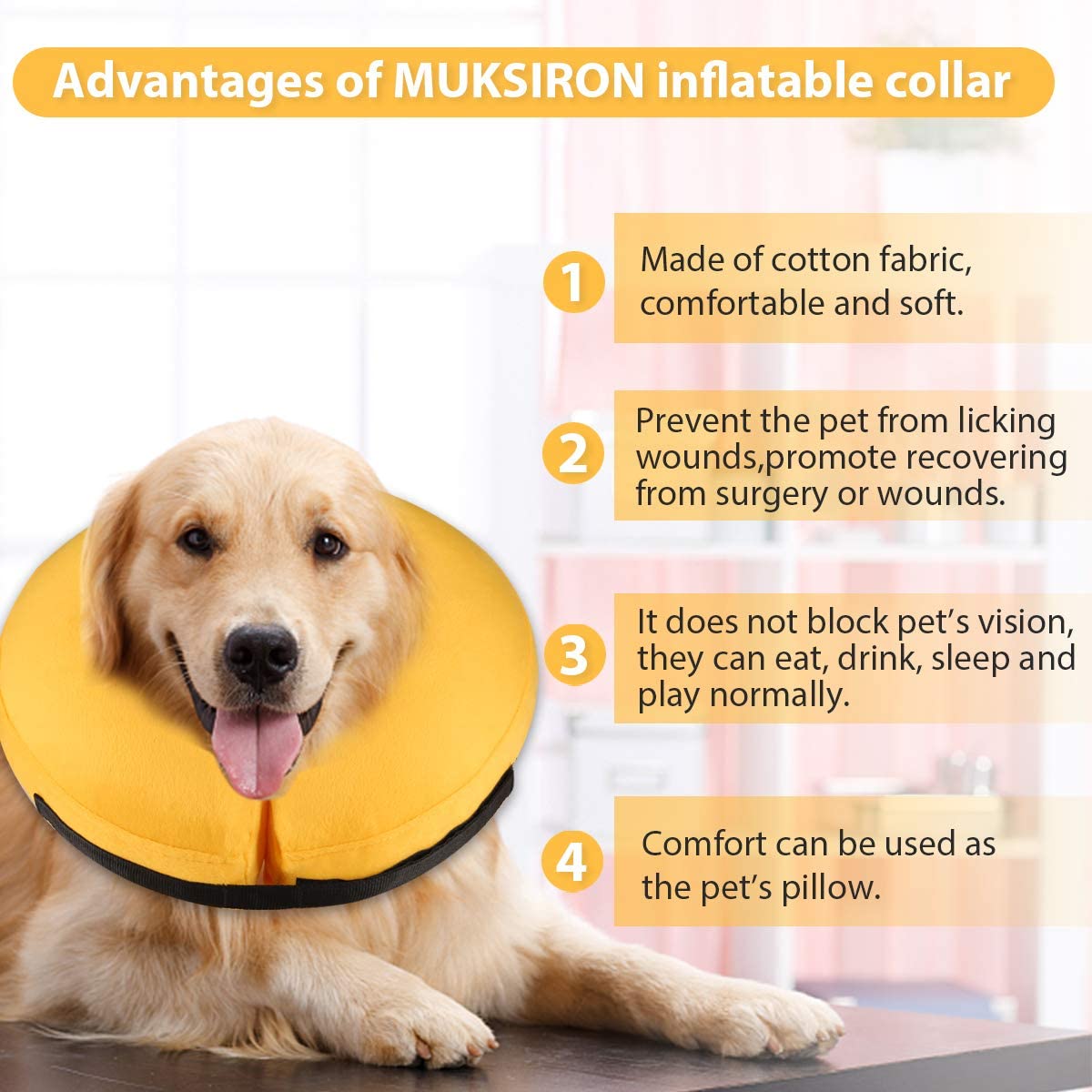 Foto 5 pulgar | Collar De Recuperación Huoguo Inflable Para Perros, Protector Suave - Venta Internacional.