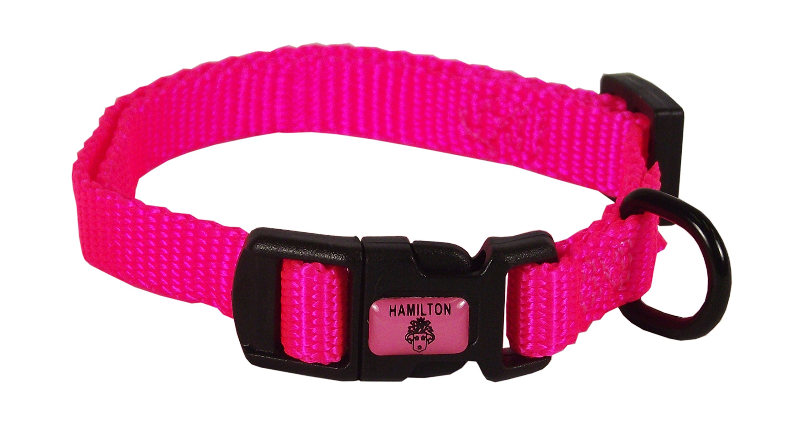 Collar Para Perro Hamilton Ajustable De Nailon Rosa Intenso De 7 A 12 Cm - Venta Internacional.