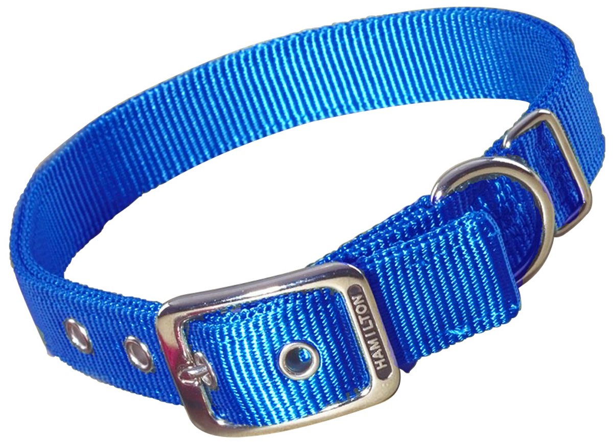 Collar Para Perro Hamilton De Doble Grosor, Nailon Deluxe, Azul, 2,54 X 55,88 Cm - Venta Internacional.