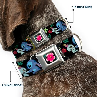 Foto 2 | Collar Para Mascotas Con Hebilla Disney Stitch Scrump Tropical Flora - Venta Internacional.