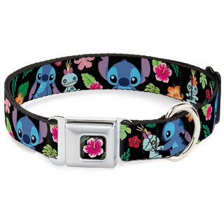 Foto 1 | Collar Para Mascotas Con Hebilla Disney Stitch Scrump Tropical Flora - Venta Internacional.