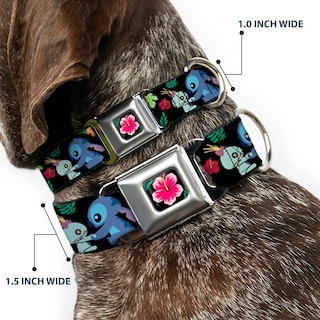 Foto 2 | Collar Para Mascotas Con Hebilla Disney Stitch Scrump Tropical Flora - Venta Internacional.