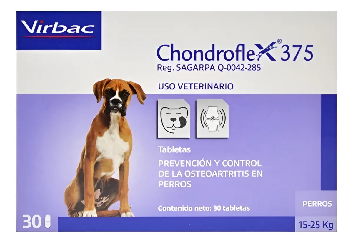 Foto 2 pulgar | Virbac Chondroflex 375  Condroprotector Articular Para Perro  30 Tabs