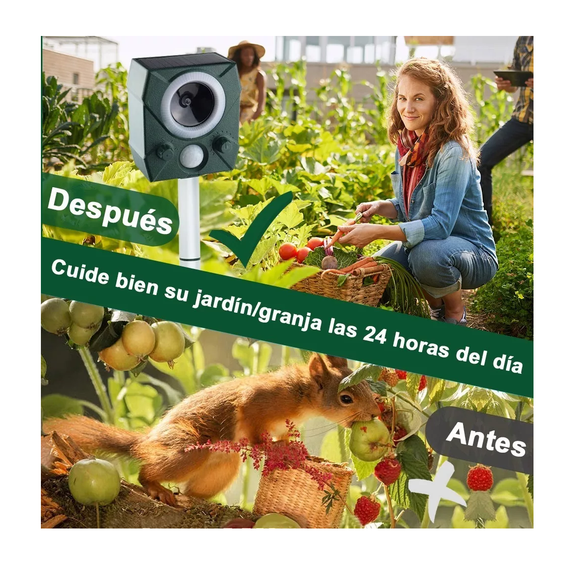 Foto 4 pulgar | Repelente Ultrasónico Solar con Sensor de Movimiento
