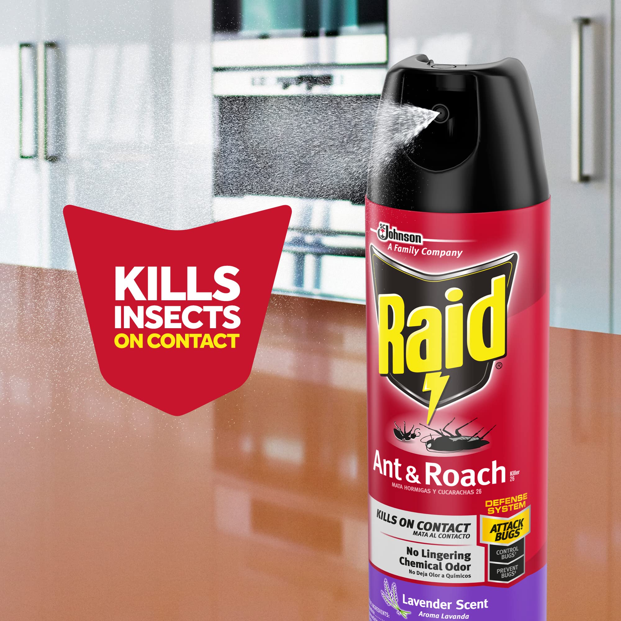 Foto 6 pulgar | Spray Insecticida Raid Ant & Roach Con Aroma A Lavanda, 355 Ml - Venta Internacional.