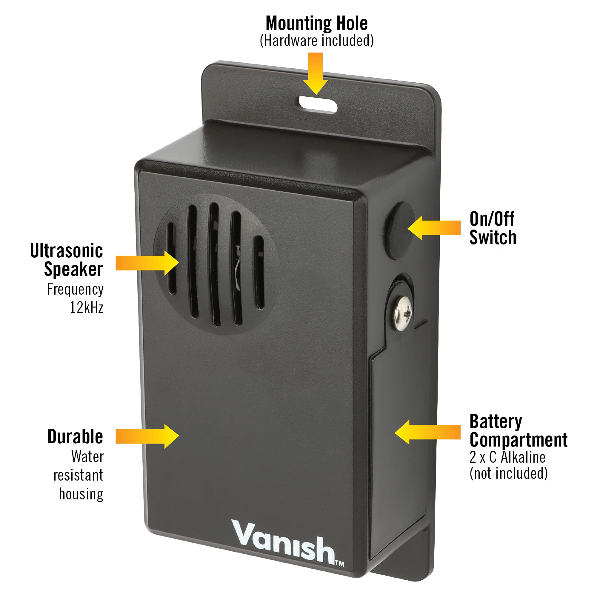 Foto 2 | El Repelente De Plagas Portátil Vanish Utiliza El Sonido Para Mantener Alejadas A Las Plagas - Venta Internacional.