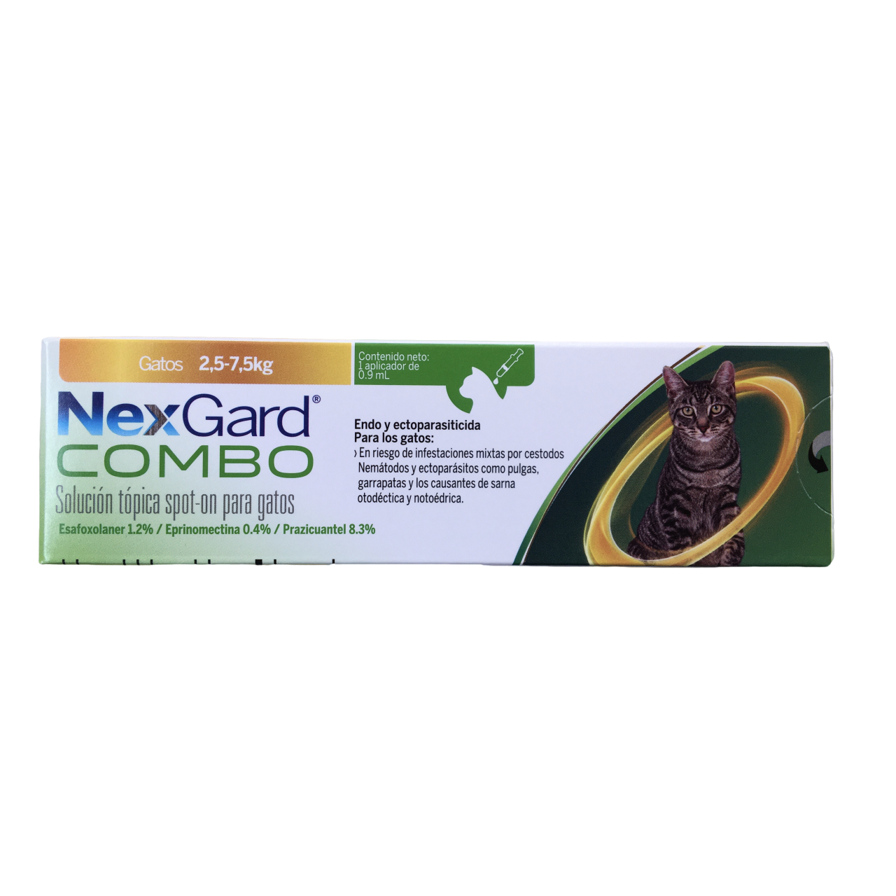 Foto 2 pulgar | Nexgard Combo Pipeta Antiparasitaria Interna Y Externa Para Gato, 2.5 A 7.5 Kg