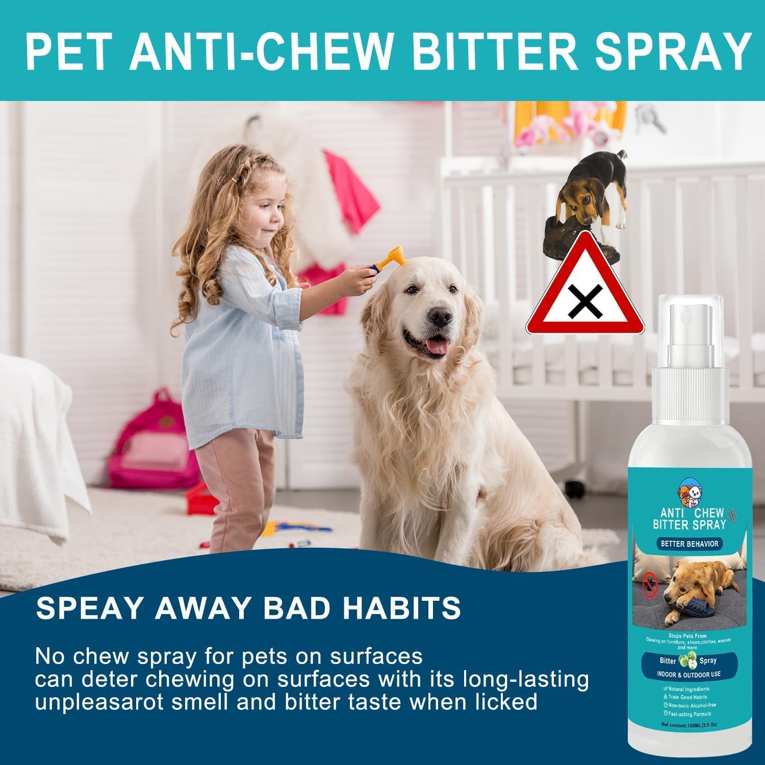 Foto 3 pulgar | Spray Antimasticable De Té Santo No Masticable Para Perros, 2 X 100 Ml, 200 Ml - Venta Internacional.