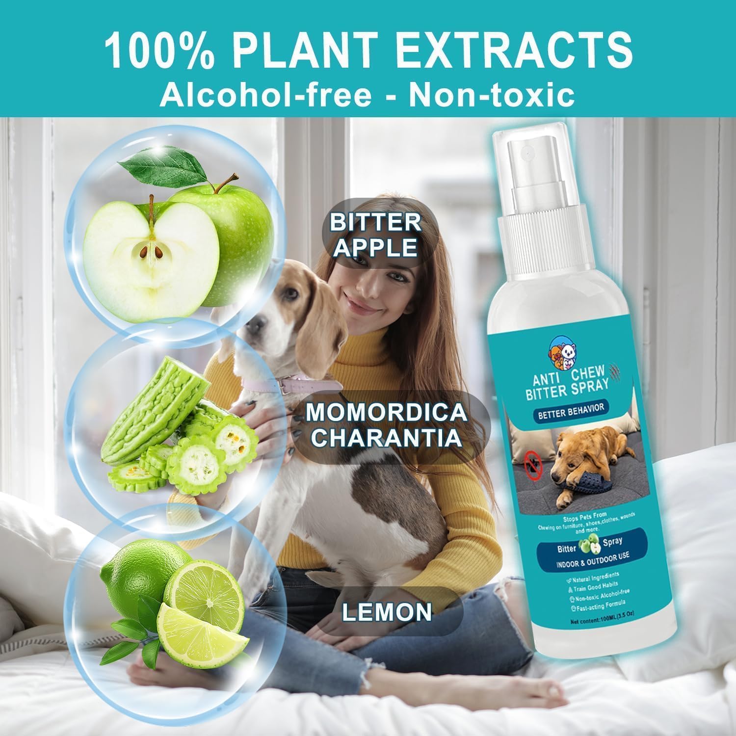 Foto 4 pulgar | Spray Antimasticable De Té Santo No Masticable Para Perros, 2 X 100 Ml, 200 Ml - Venta Internacional.