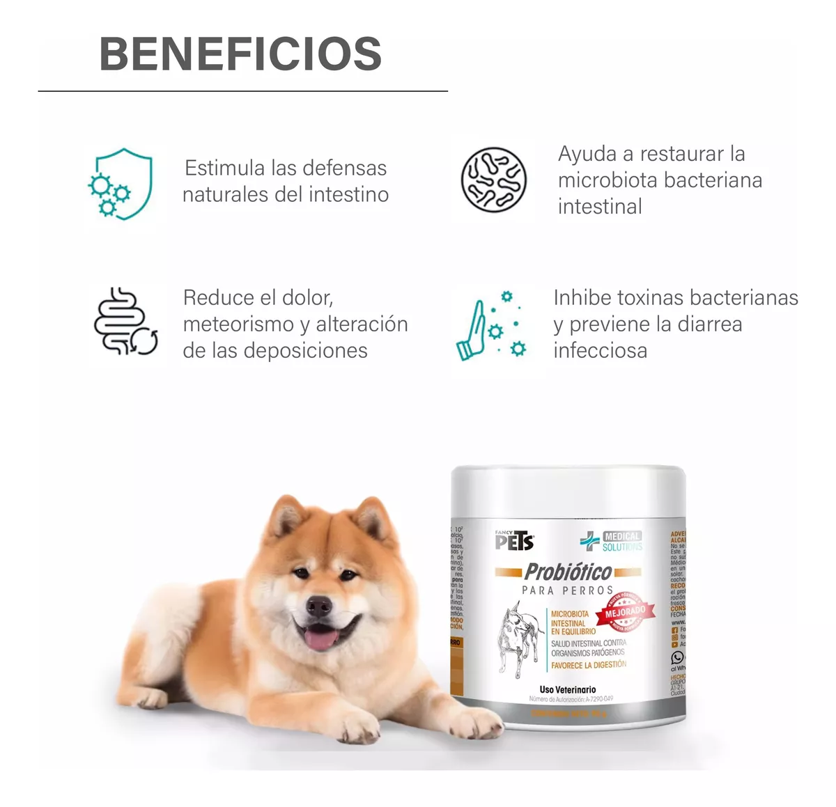 Foto 2 | Probiótico Para Perros En Polvo 90g 2 Piezas