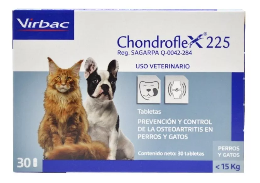 Foto 2 pulgar | Chondroflex 225 Virbac Perro Gato Menos 15kg Cartilago Hueso