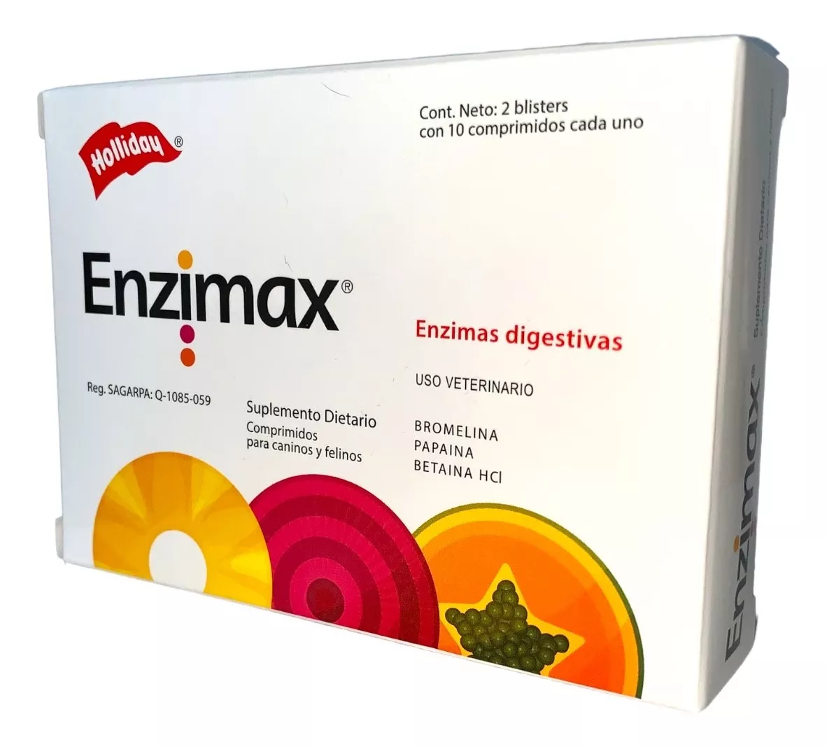Enzimax Holliday 20 Tabs Enzimas Digestivas Perro Gato