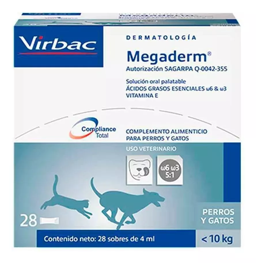 Foto 1 | Megaderm Virbac Acidos Grasos Esenciales 28 Sobres Líquido