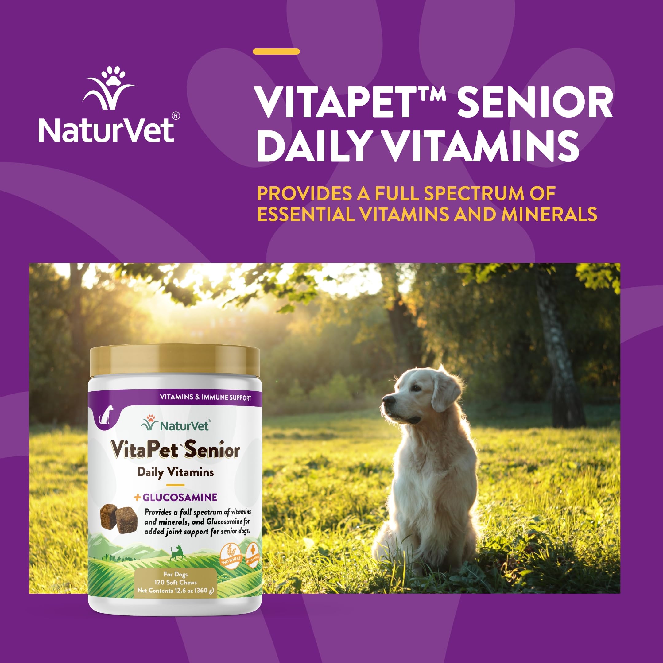 Foto 4 | Suplementos para Perros NaturVet Vitapet Senior con Glucosamina 120 Masticables - Venta Internacional