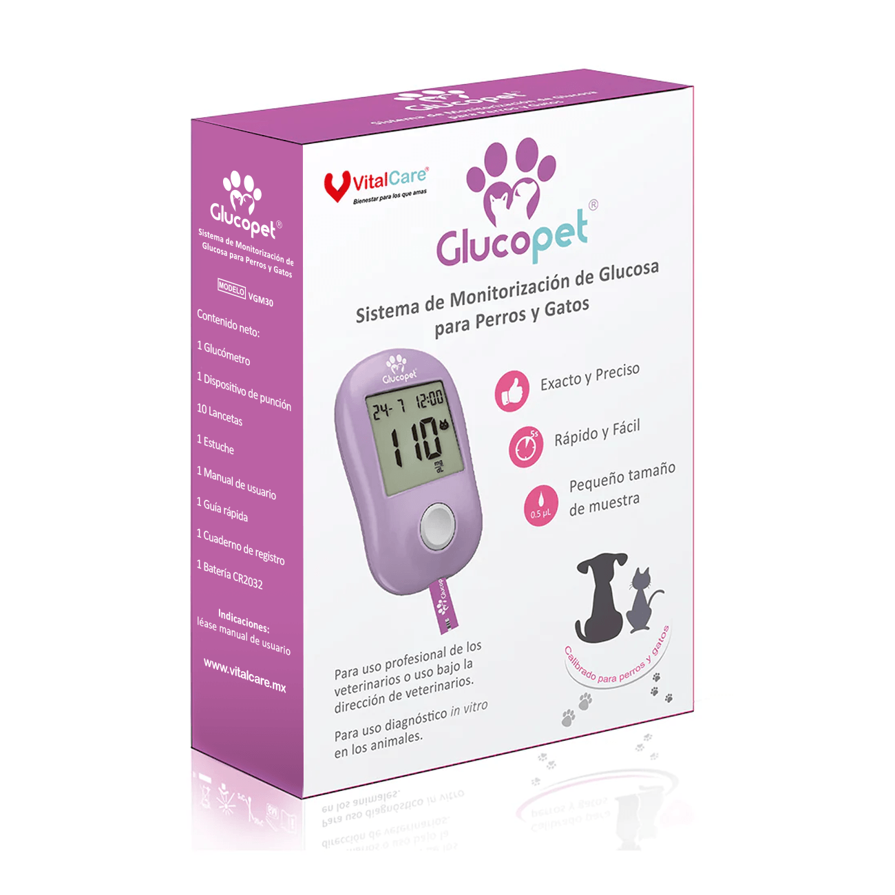 Foto 3 pulgar | Kit Glucómetro Veterinario Glucopet + 50 Tiras Reactivas | Exclusivo Para Perros Y Gatos