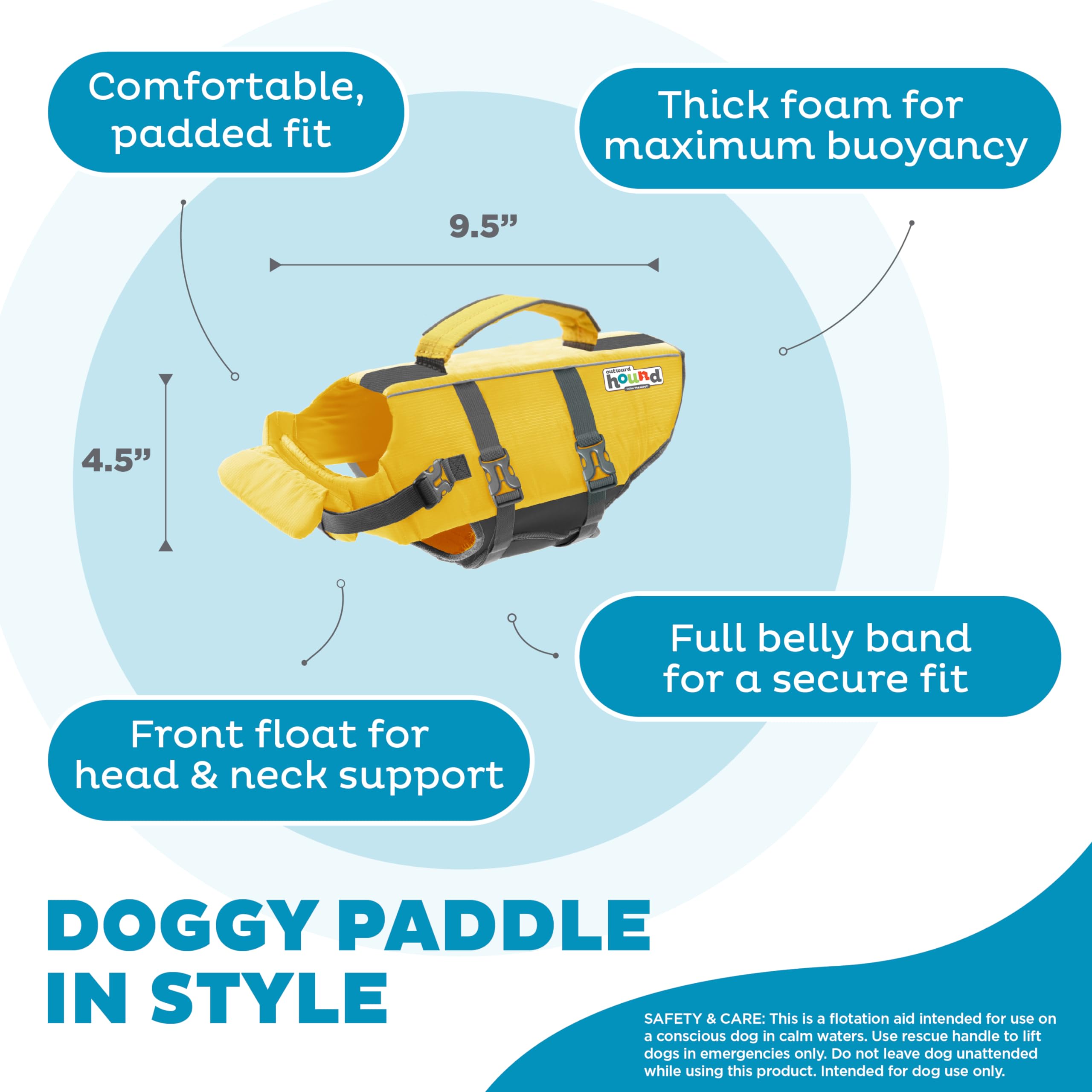Foto 5 pulgar | Chaleco Salvavidas Para Perros Outward Hound Granby Splash Yellow Xs - Venta Internacional.