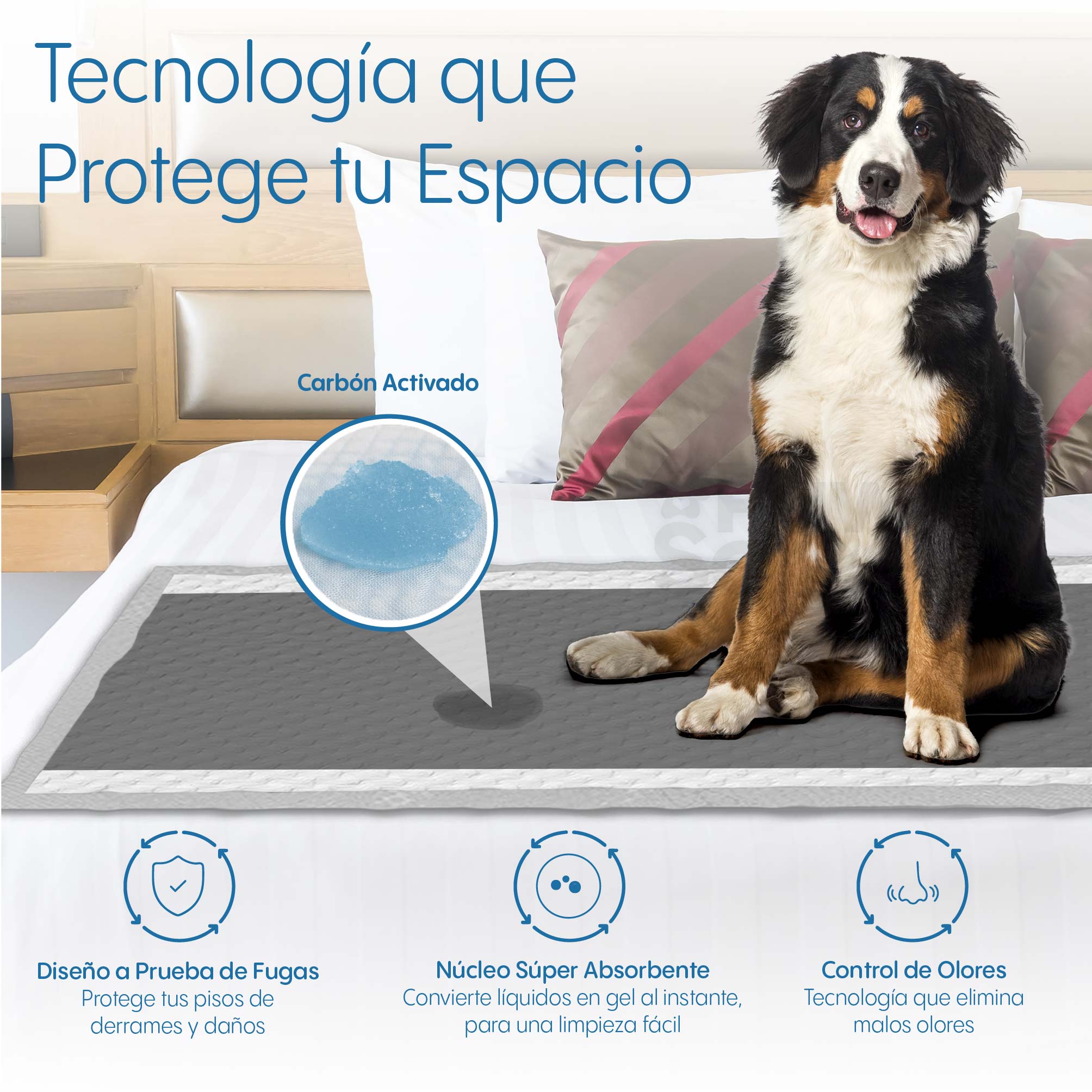 Foto 3 | Magma Life Tapete Entrenador Para Perro 70x90cm, 50 Almohadillas Desechables Para Mascota Súper Absorbentes Antifugas
