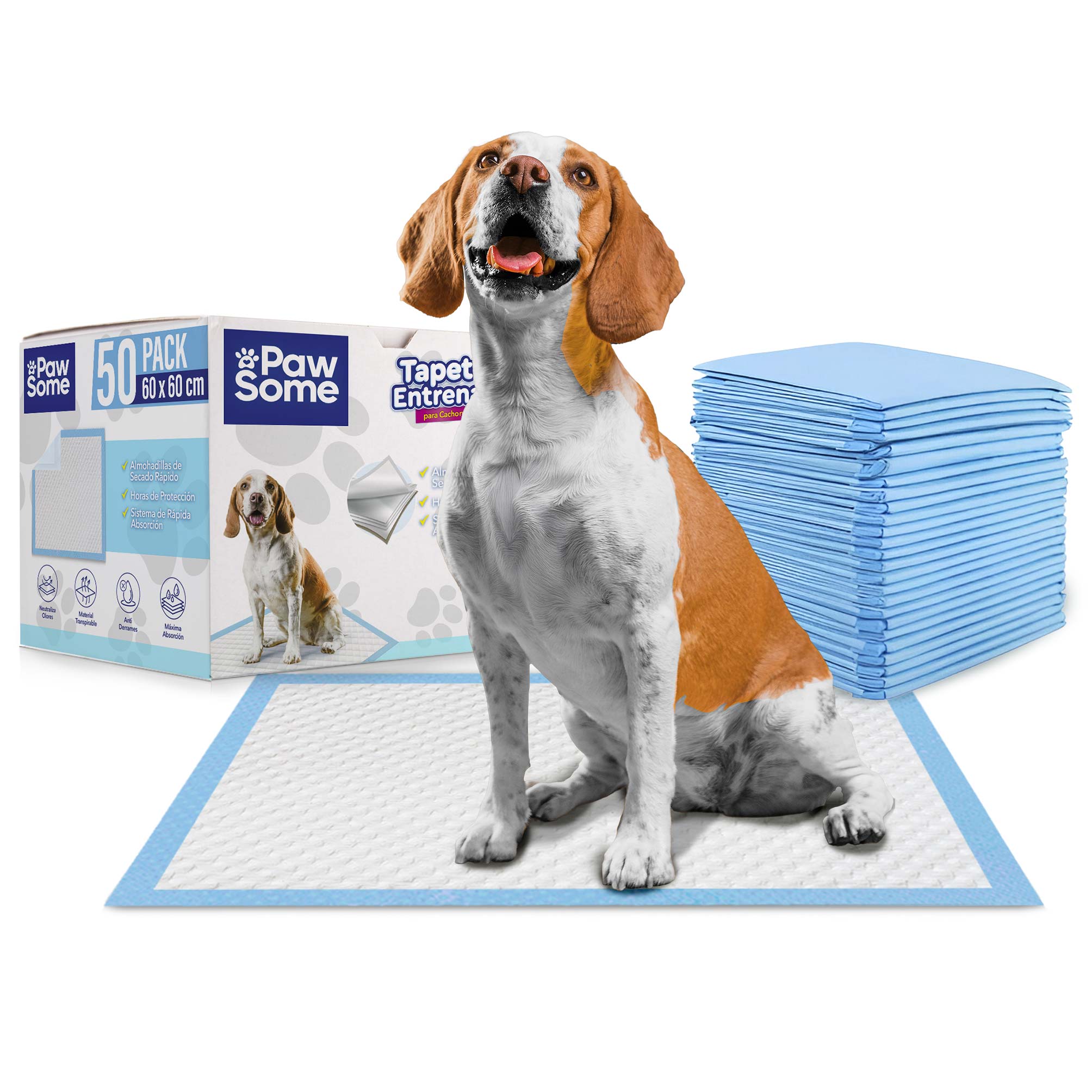 Foto 2 pulgar | Magma Life Tapete Entrenador Para Perro 60 X 60 Cm, 50 Almohadillas Desechables Para Mascota Súper Absorbentes