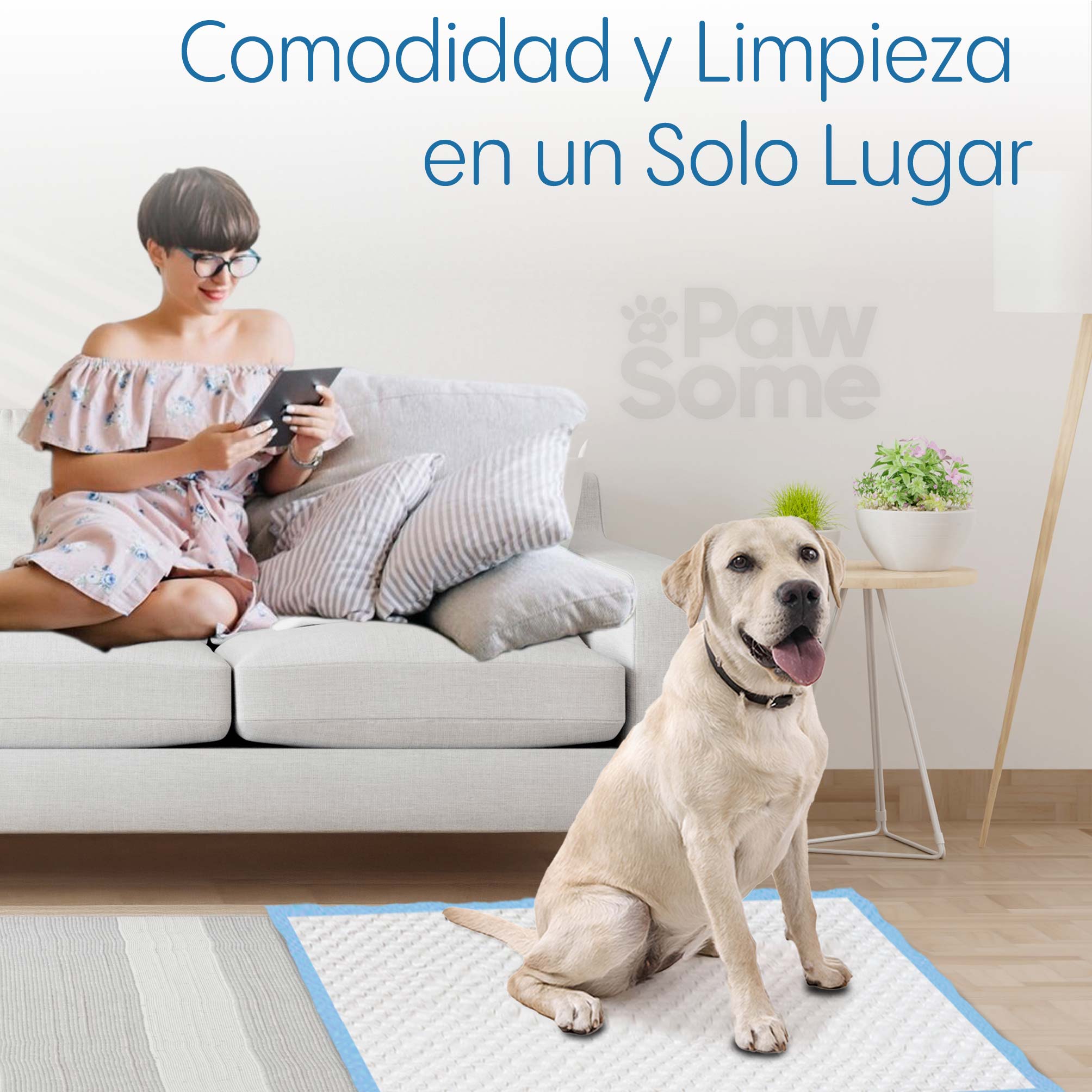 Foto 7 pulgar | Magma Life Tapete Entrenador Para Perro 60 X 60 Cm, 50 Almohadillas Desechables Para Mascota Súper Absorbentes