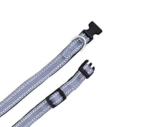 Foto 4 pulgar | A Pets Life Collar Reflejante Con Interior De Neopreno Acolchonado Para Perro, Talla S. (gris)