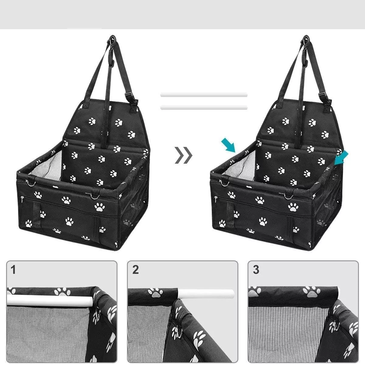 Foto 3 pulgar | Asiento de Automóvil para Perros y Gatos Eo Safe Imports Esi-12210 Negro