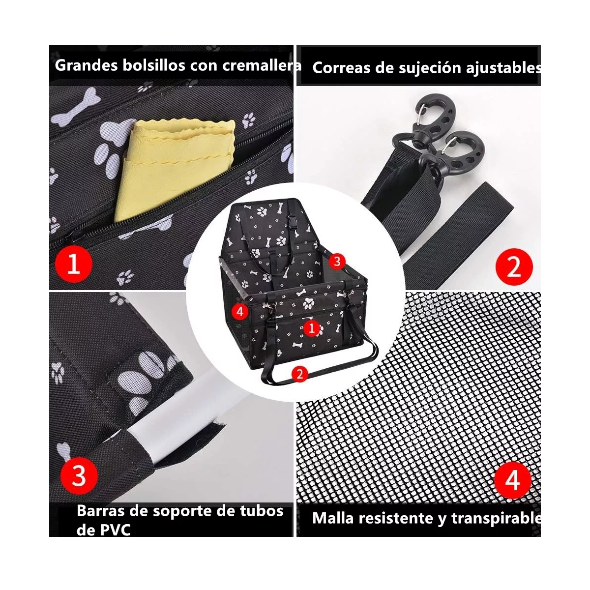 Foto 3 pulgar | Silla De Coche Adecuada Para Perro Y Gato Eo Safe Imports Esi-14500 Negro