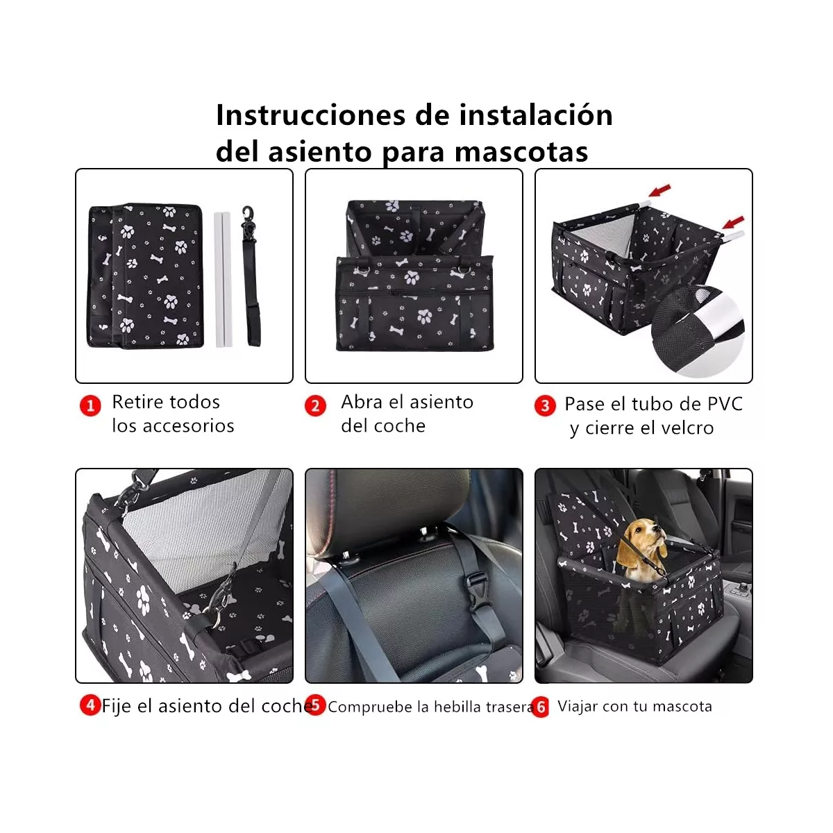 Foto 4 pulgar | Silla De Coche Adecuada Para Perro Y Gato Eo Safe Imports Esi-14500 Negro
