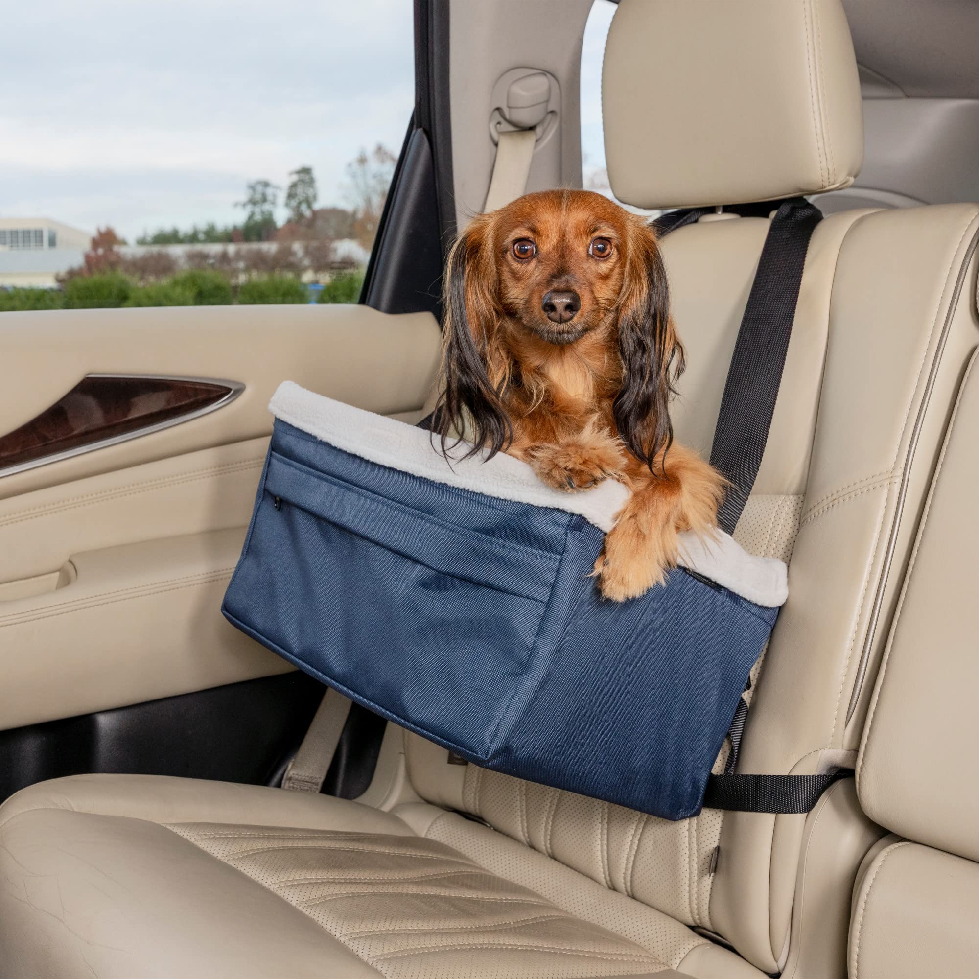 Asiento Elevador Petsafe Happy Ride Azul Marino Para Mascotas De Hasta 5,4 Kg - Venta Internacional.