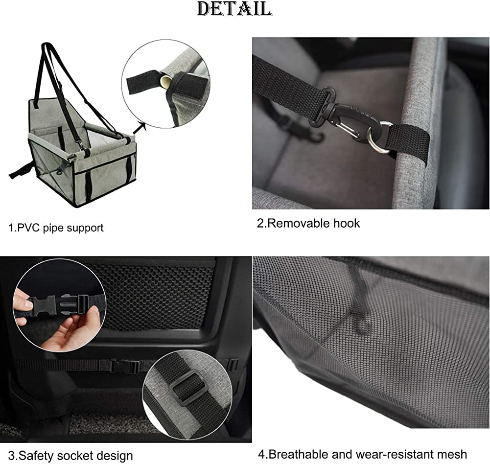 Foto 3 pulgar | Asiento De Coche Booster Jieyou Para Perros O Gatos Pequeños Y Medianos - Venta Internacional.