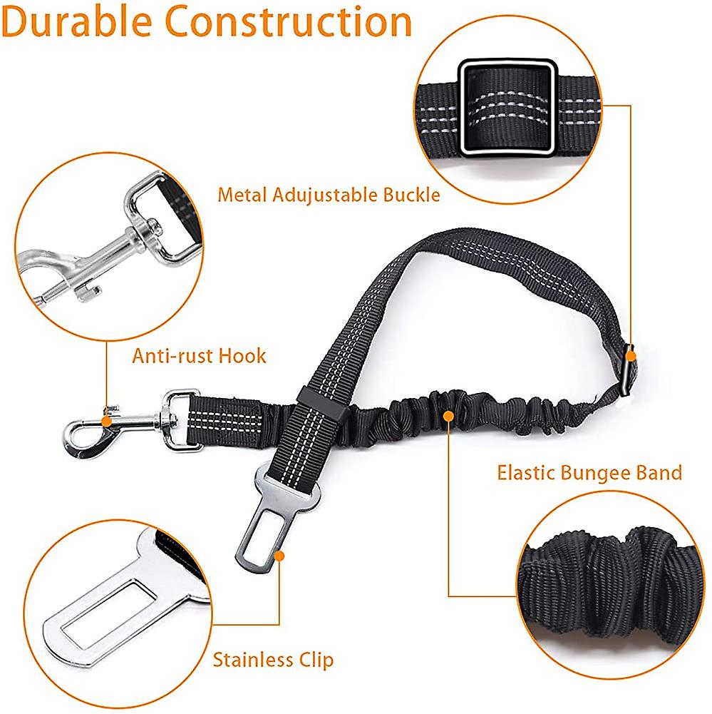 Foto 2 pulgar | Cinturón De Seguridad De Coche Para Perros Huoguo, 2 Unidades, Ajustables Para Todas Las Razas - Venta Internacional.