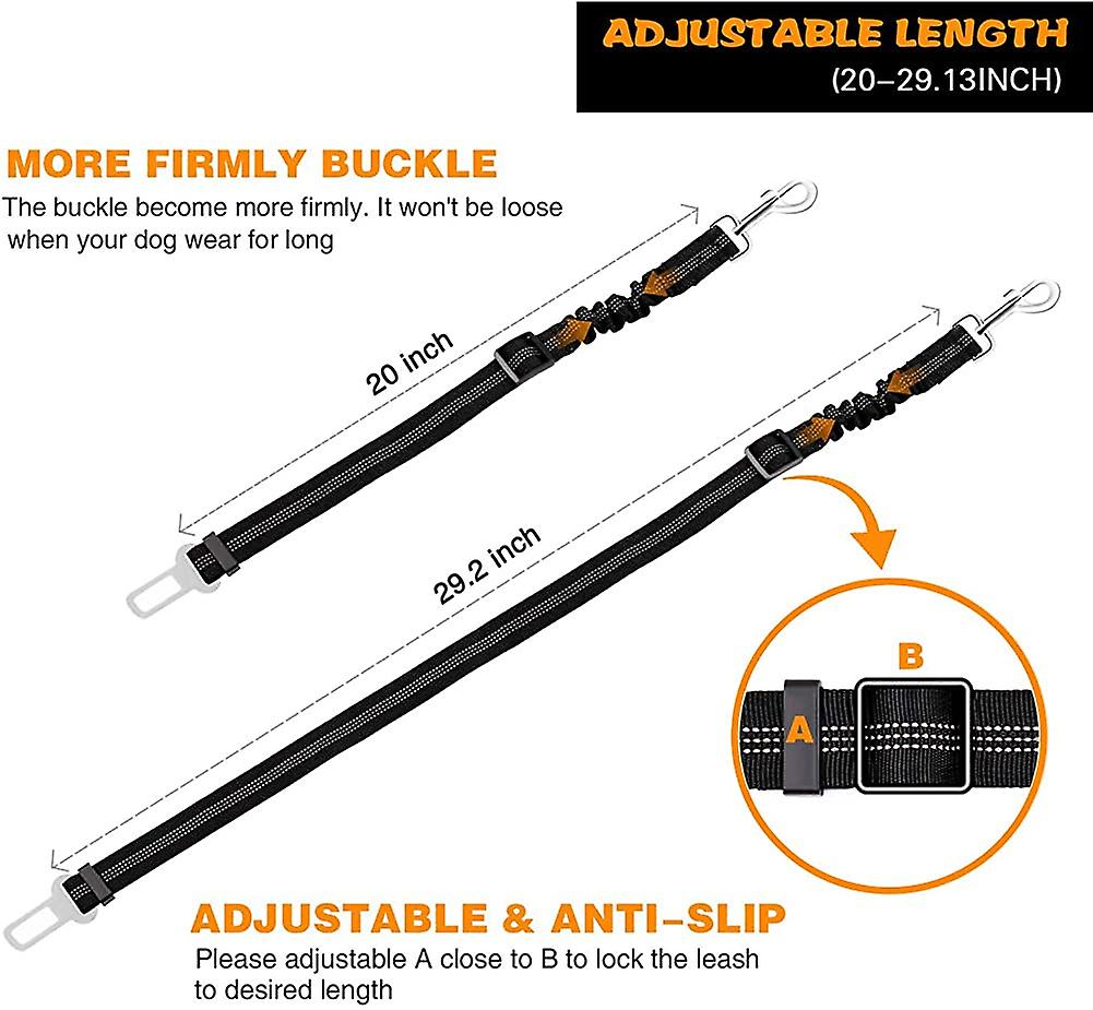 Foto 3 pulgar | Cinturón De Seguridad De Coche Para Perros Huoguo, 2 Unidades, Ajustables Para Todas Las Razas - Venta Internacional.