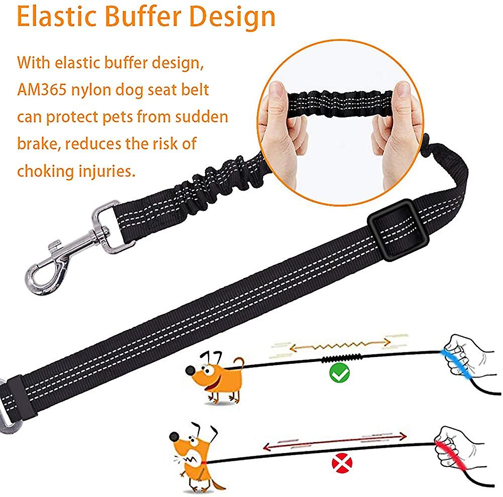Foto 4 pulgar | Cinturón De Seguridad De Coche Para Perros Huoguo, 2 Unidades, Ajustables Para Todas Las Razas - Venta Internacional.