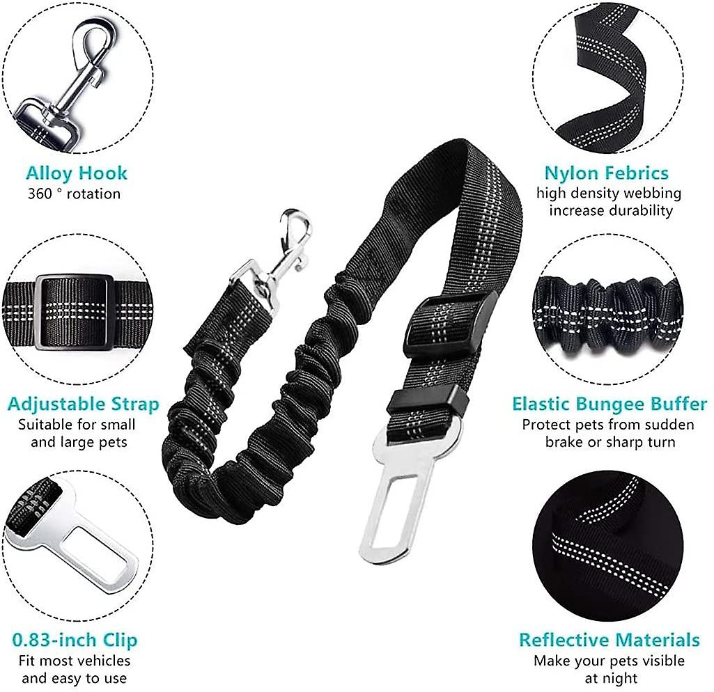Foto 4 pulgar | Cinturones De Seguridad Para Perros Huoguo, 2 Unidades, Ajustables Para La Seguridad Del Coche, De N - Venta Internac