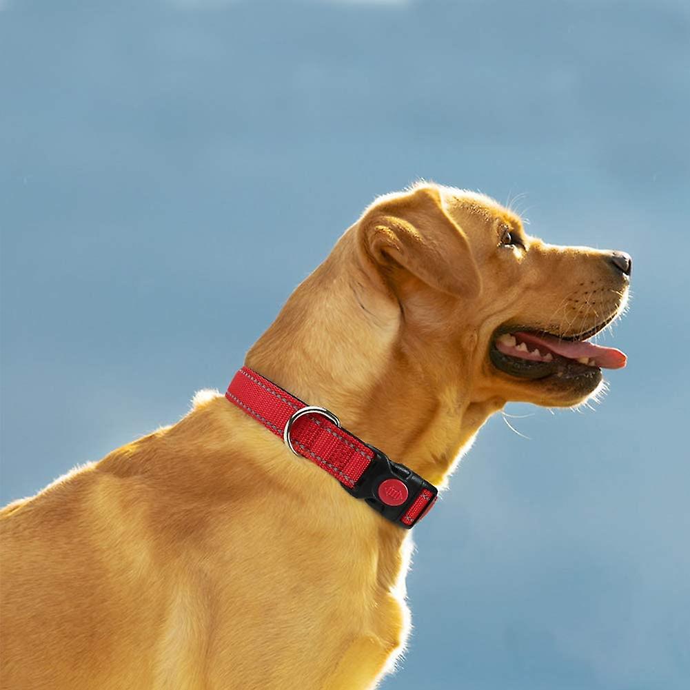 Collar Para Perros Huoguo De Nailon Reflectante Con Hebilla De Seguridad Talla M - Venta Internacional.