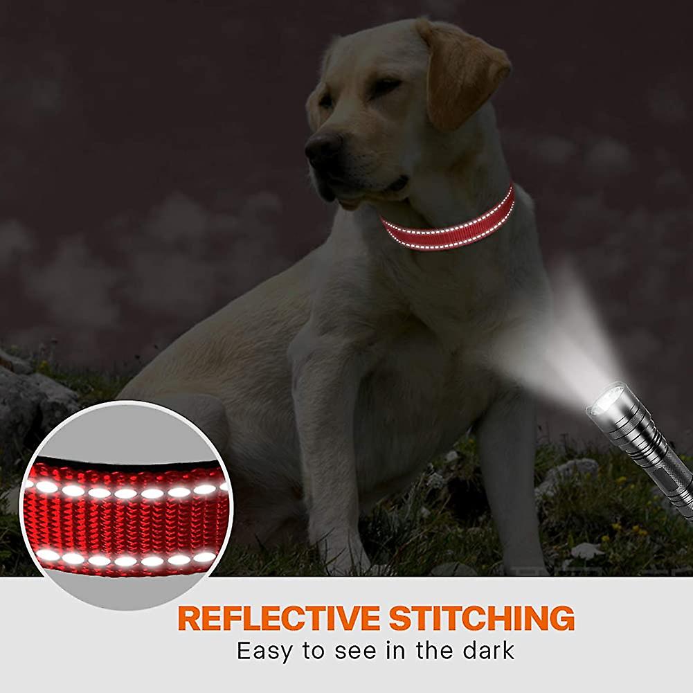Foto 5 pulgar | Collar Para Perros Huoguo De Nailon Reflectante Con Hebilla De Seguridad Talla M - Venta Internacional.