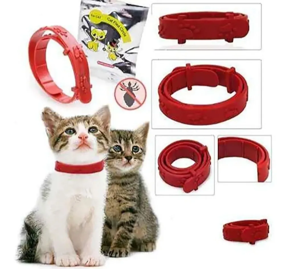 Foto 3 pulgar | Collar Antipulgas Para Gato - Color Rojo (paquete De 5 Piezas)