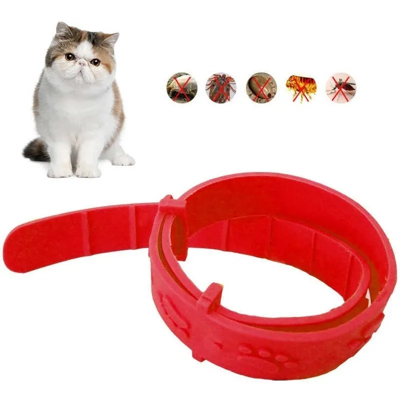 Foto 4 pulgar | Collar Antipulgas Para Gato - Color Rojo (paquete De 5 Piezas)