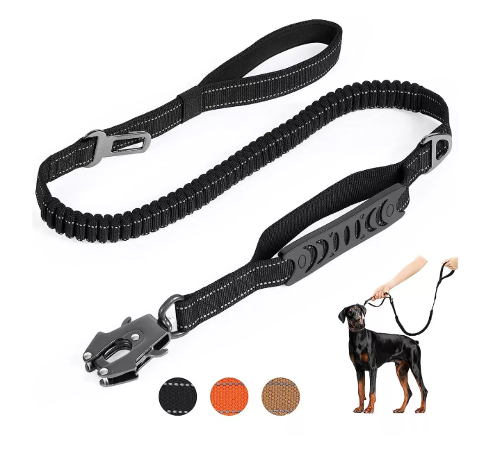 Correa Xtellar Cinturón De Seguridad Para Perro Grande Reflectante  Modelo Negro