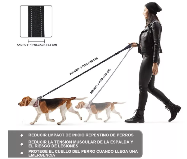 Foto 2 | Correa Xtellar Cinturón De Seguridad Para Perro Grande Reflectante  Modelo Negro