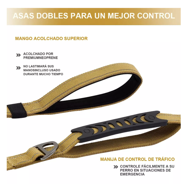 Foto 5 pulgar | Correa Xtellar Cinturón De Seguridad Para Perro Grande Reflectante  Modelo Caqui