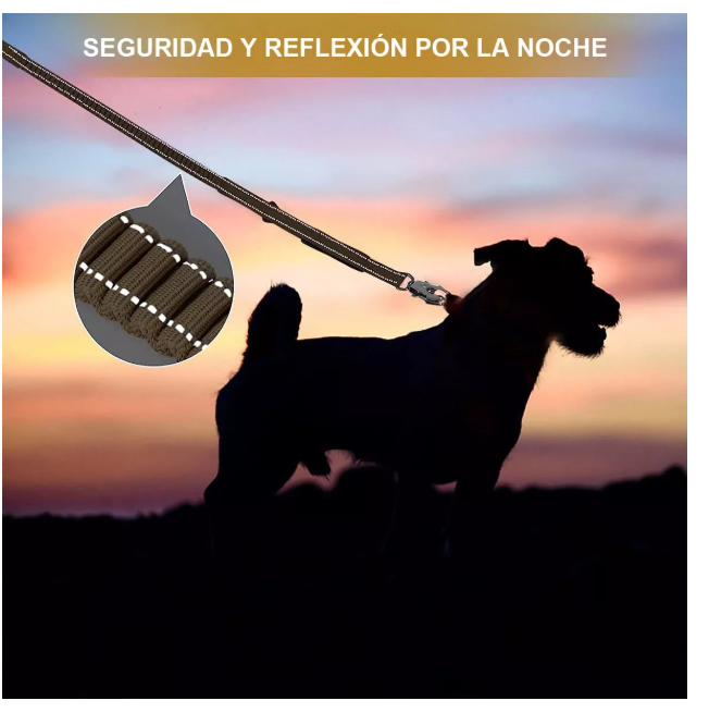 Foto 6 pulgar | Correa Xtellar Cinturón De Seguridad Para Perro Grande Reflectante  Modelo Caqui