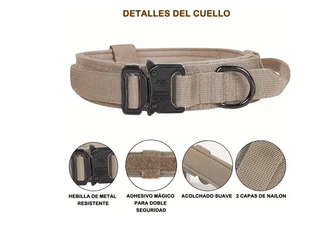 Foto 5 pulgar | Collar Xtellar Táctico De Perro Hebilla Metálica Ajustable+correa