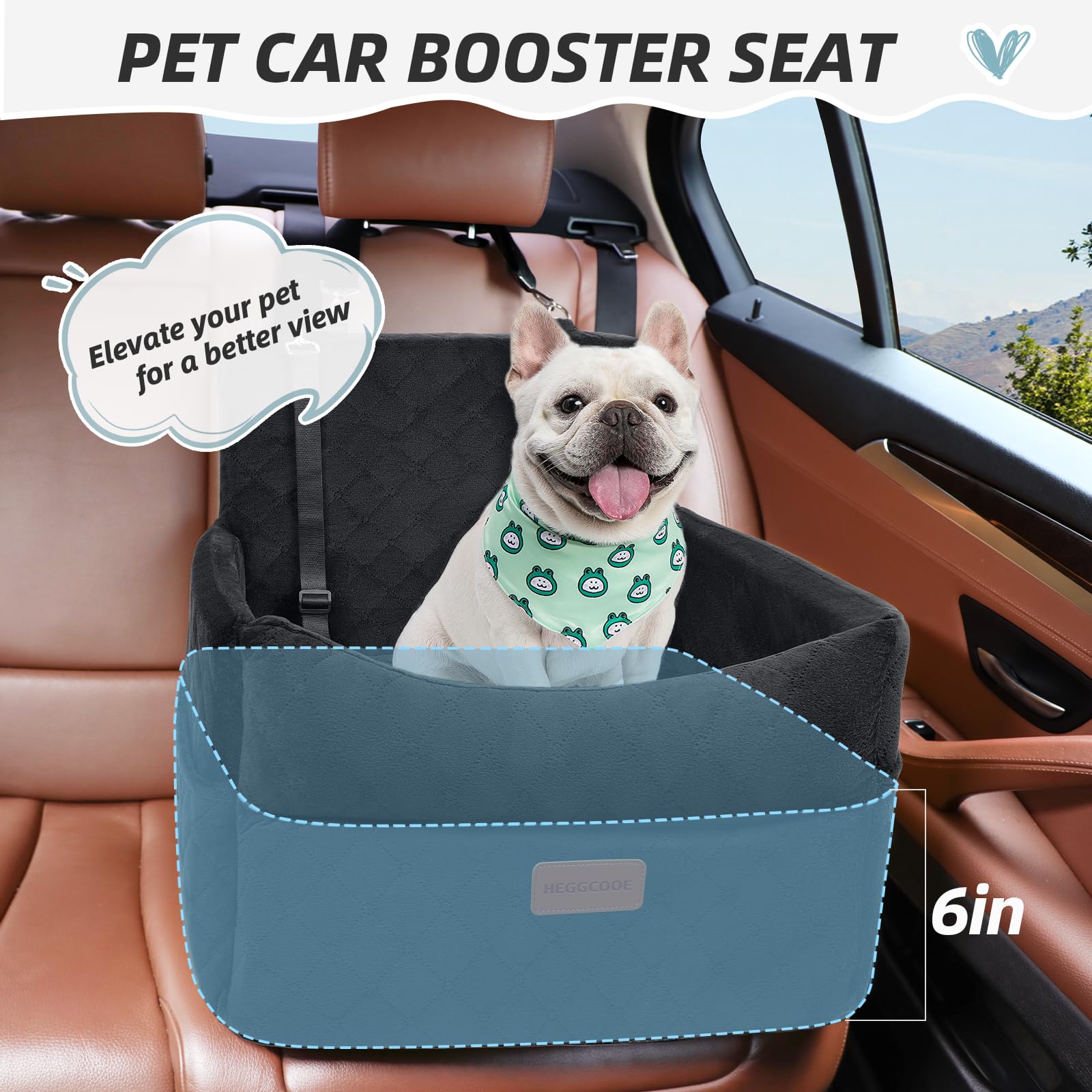 Foto 3 pulgar | Asiento De Coche Para Perros Heggcooe, Pequeño Refuerzo De Espuma Viscoelástica, 15 Kg Como Máximo - Venta Internaci